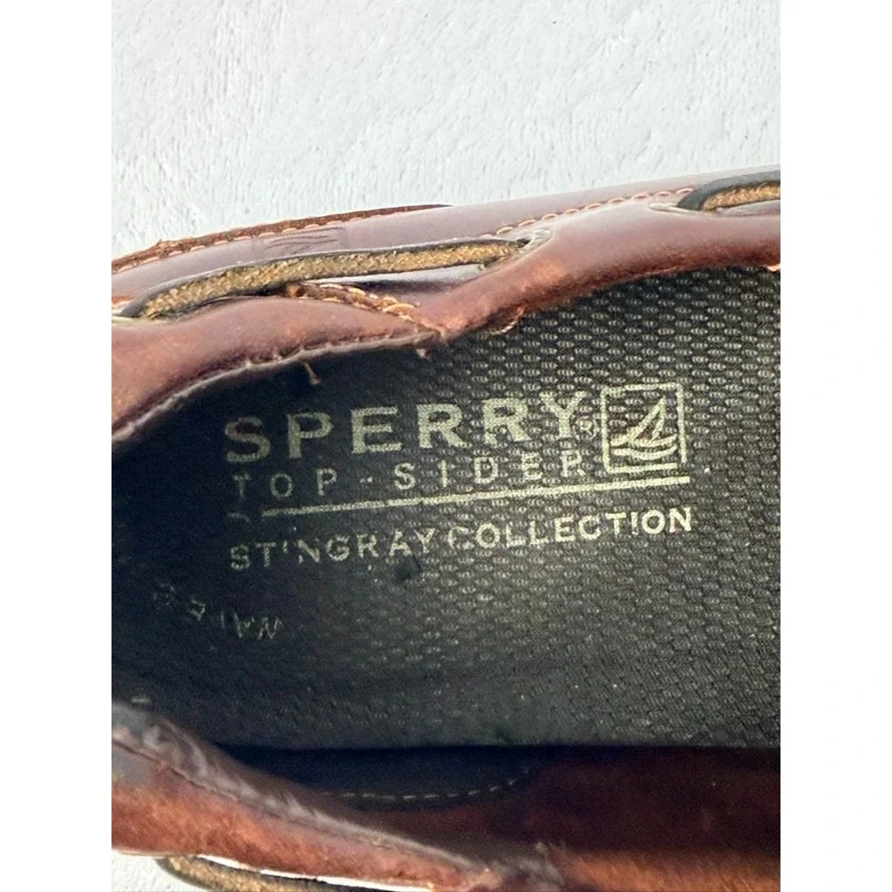 Sperry Top-Sider Stingray Men's Size 12W Brown Leather Boat Shoes 0578633